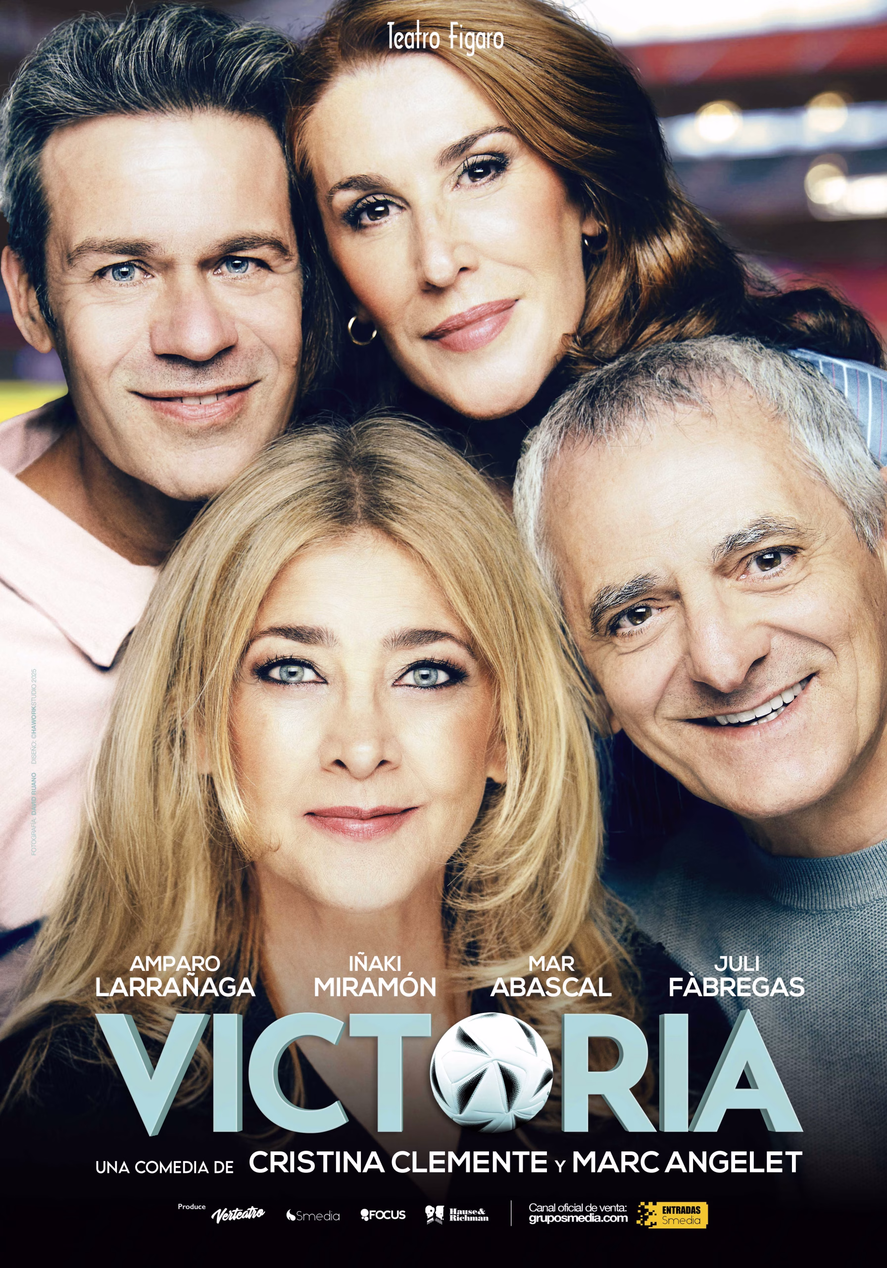 Cartel oficial de Victoria con Amparo Larrañaga, Iñaki Miramón, Mar Abascal y Juli Fàbregas