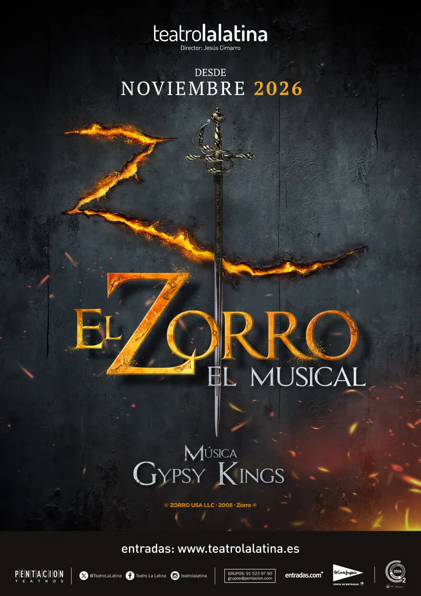 Cartel de El Zorro, el musical en Madrid 2026